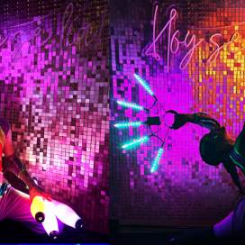 Abanicos y mazas led acrobatas eventos | ContratarArtistas.com